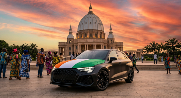 Drapeau Côte d'Ivoire sur Audi Yamoussoukro — MonDrapeauAuto.fr