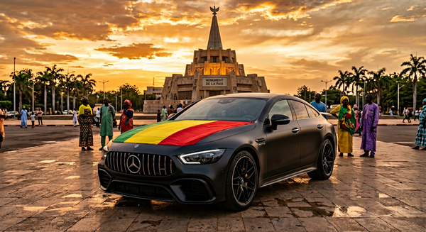 Drapeau Mali sur Mercedes — MonDrapeauAuto.fr